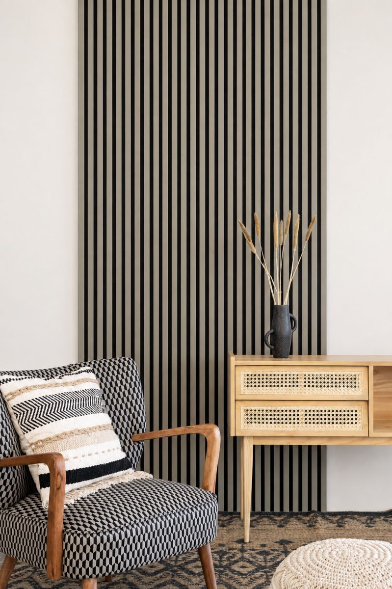 Acoustic+ Akustikpaneel Olive 2400 x 600 mm - Akustikfilz Schwarz