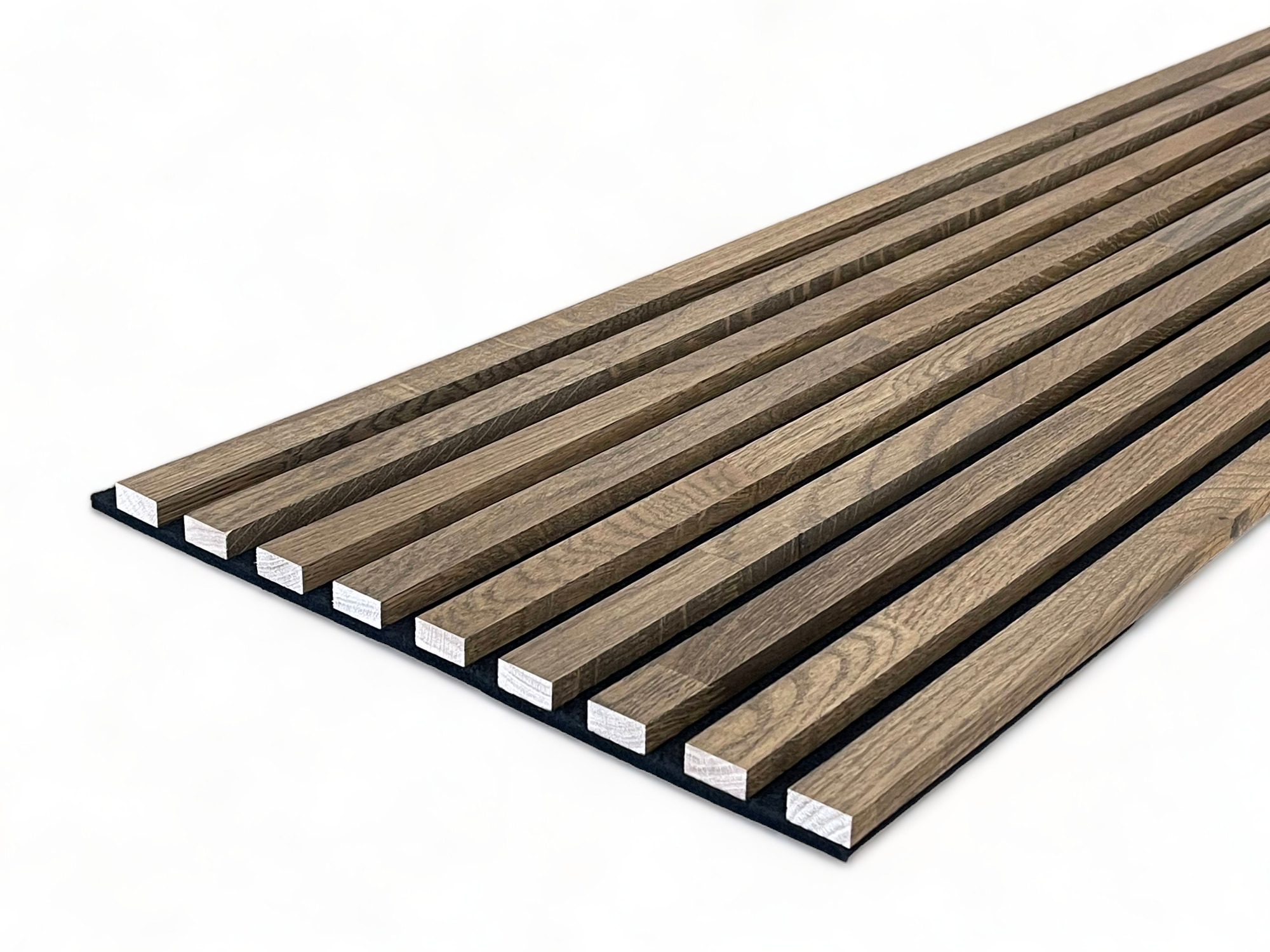 Muster für Massivholz Akustikpaneele Eiche natur - Coffee Brown Muster für Massivholz Akustikpaneele Eiche natur - Coffee Brown