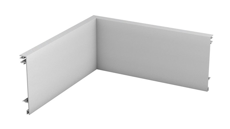Prinz Innenecke für Aluminium-Sockelleiste 13 x 100 mm - Nr. 356 - Silber - 25 cm