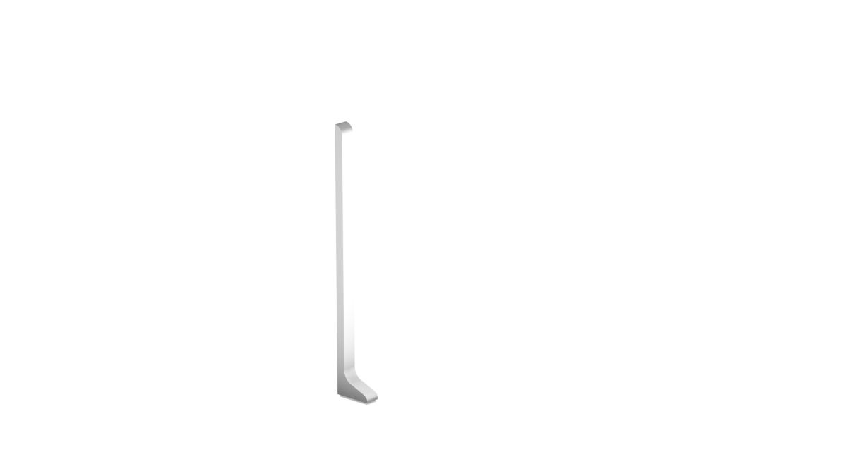 Endstück links für Aluminium-Sockelleiste für Klebemontage 80mm - Silber
