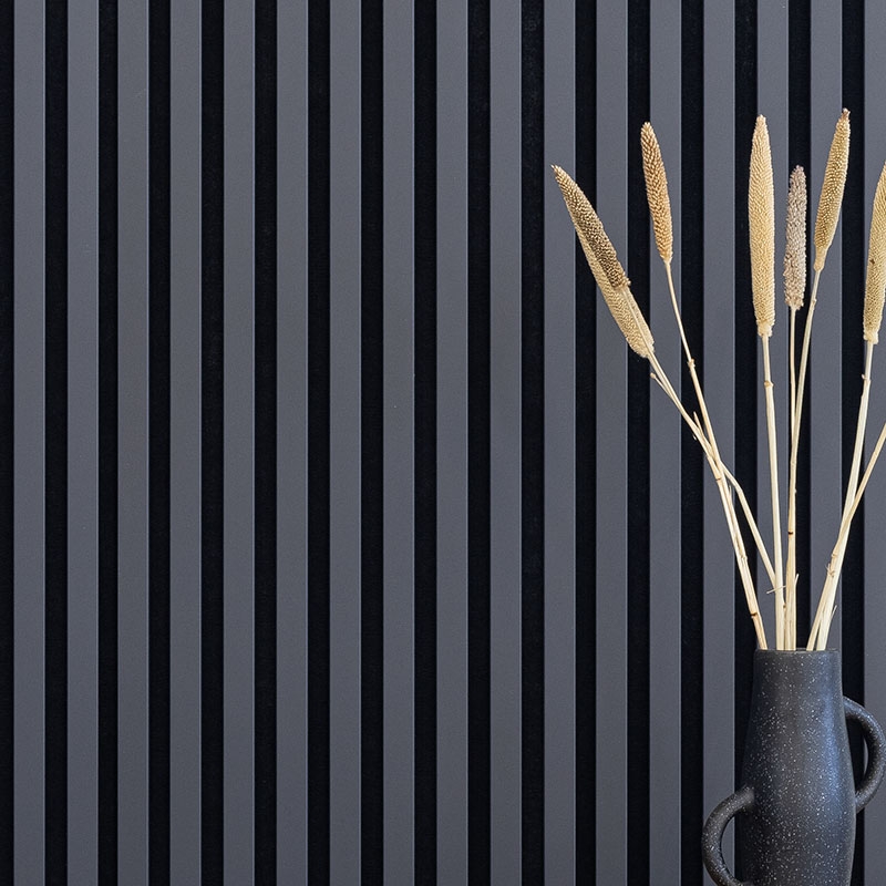 Acoustic+ Akustikpaneel Grau-Anthrazit 2400 x 600 mm - Akustikfilz Schwarz