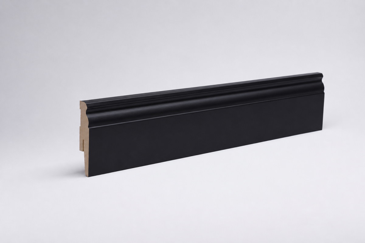 Sockelleiste Berliner Profil 80 mm MDF - Schwarz