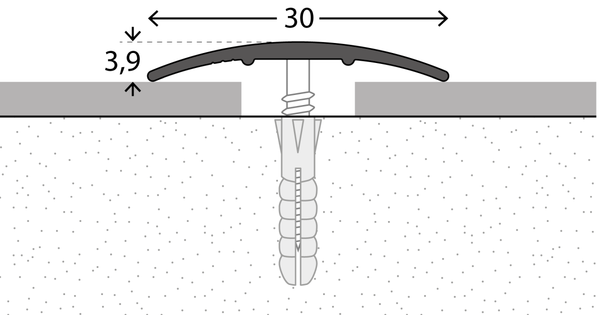 Prinz Übergangsprofil 30 mm - Nr. 130 - Silber - 100 cm