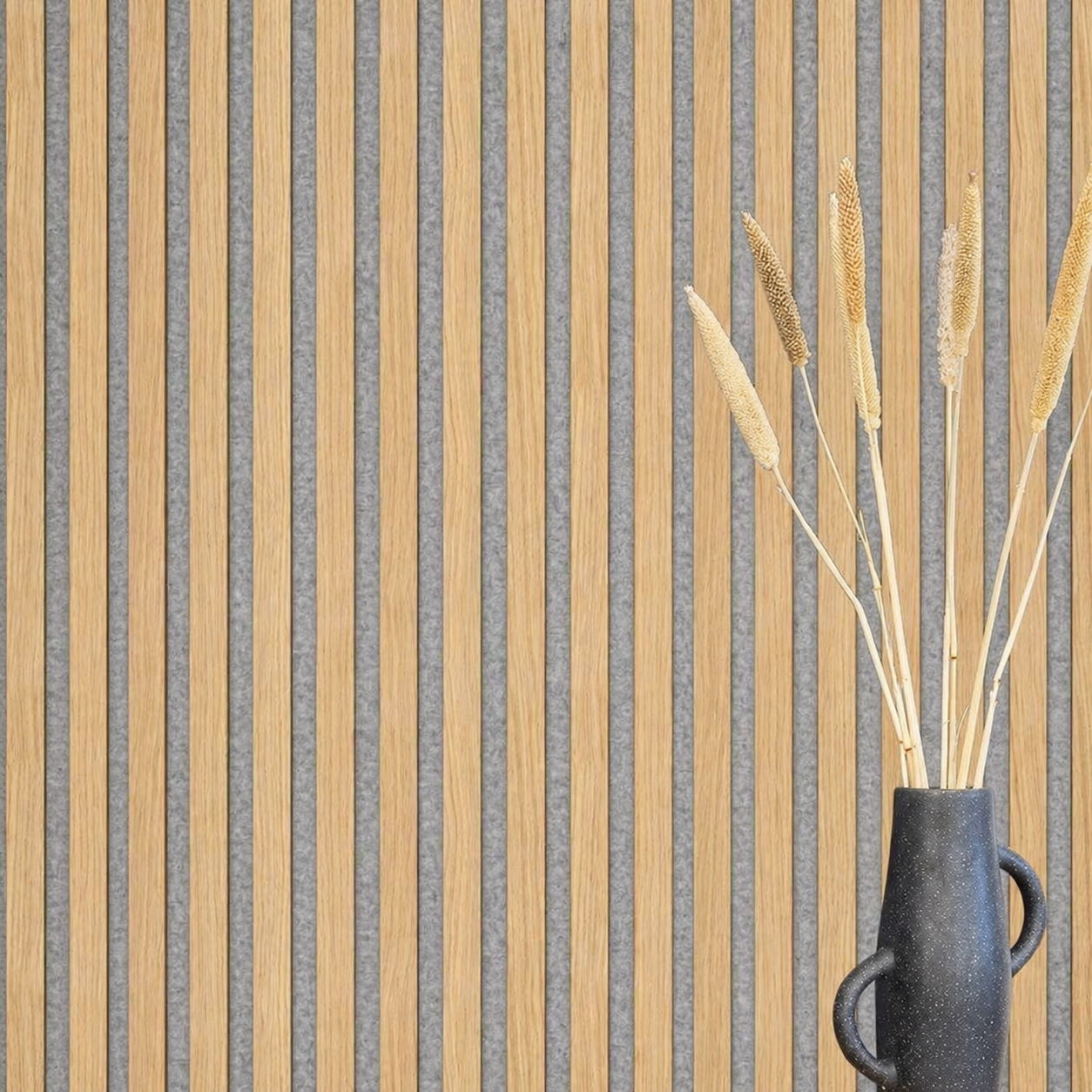 Muster - Premium Eiche Natur - Akustikfilz Grau