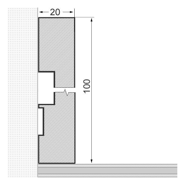 Vierkant Massivholz-Sockelleiste 100mm - Buche geölt