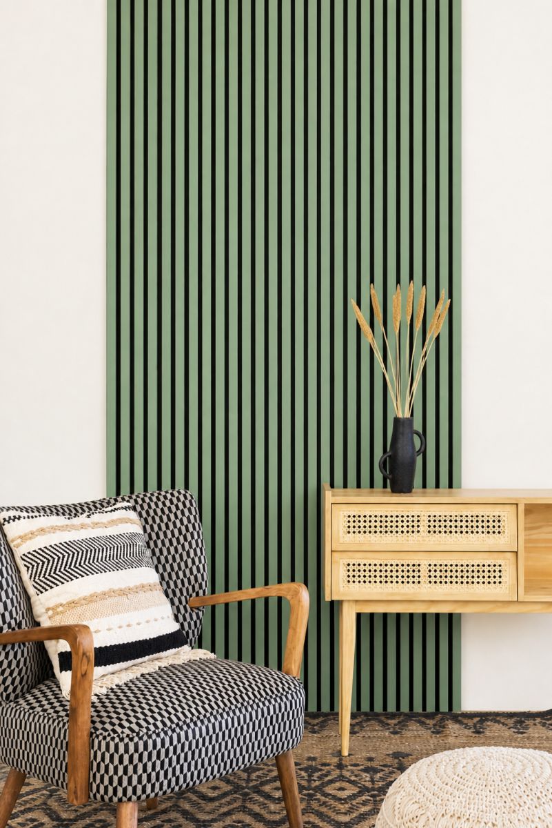 Acoustic+ Akustikpaneel Mint 2600 x 400 mm - Akustikfilz Schwarz