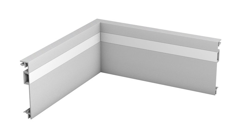 Prinz Aluminium-Sockelleiste 13 x 80 mm - Nr. 357 - Silber - 400 cm