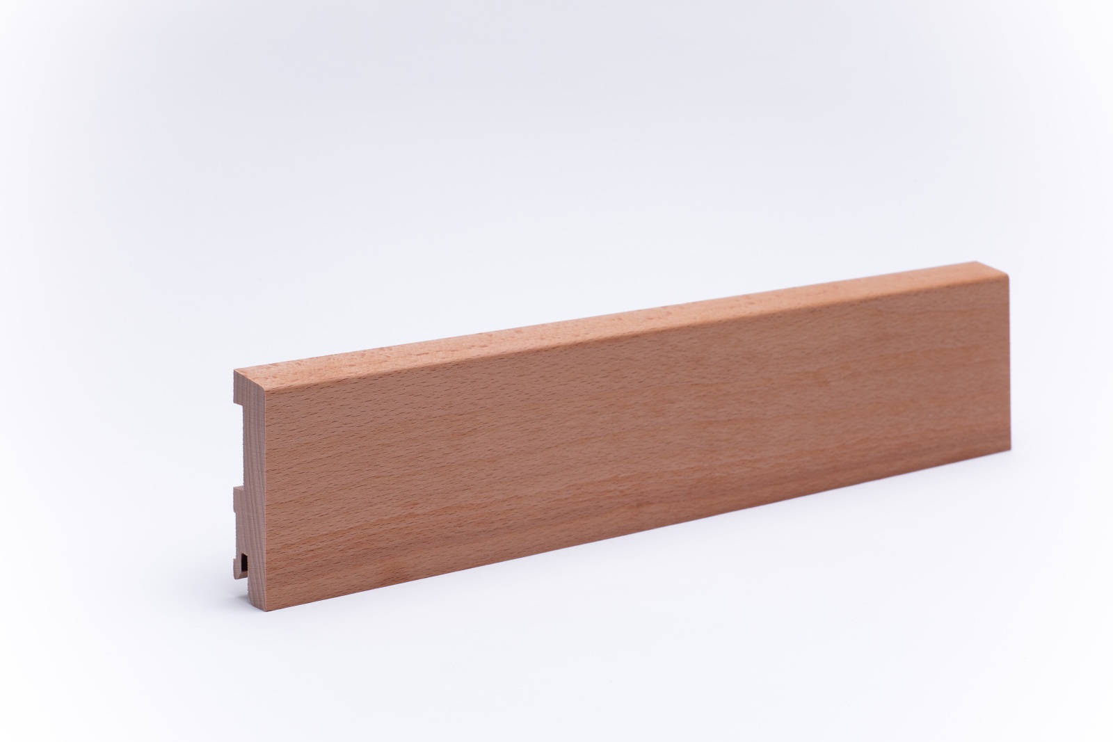 Massivholz Sockelleiste abgeschrägt 80mm - Buche geölt