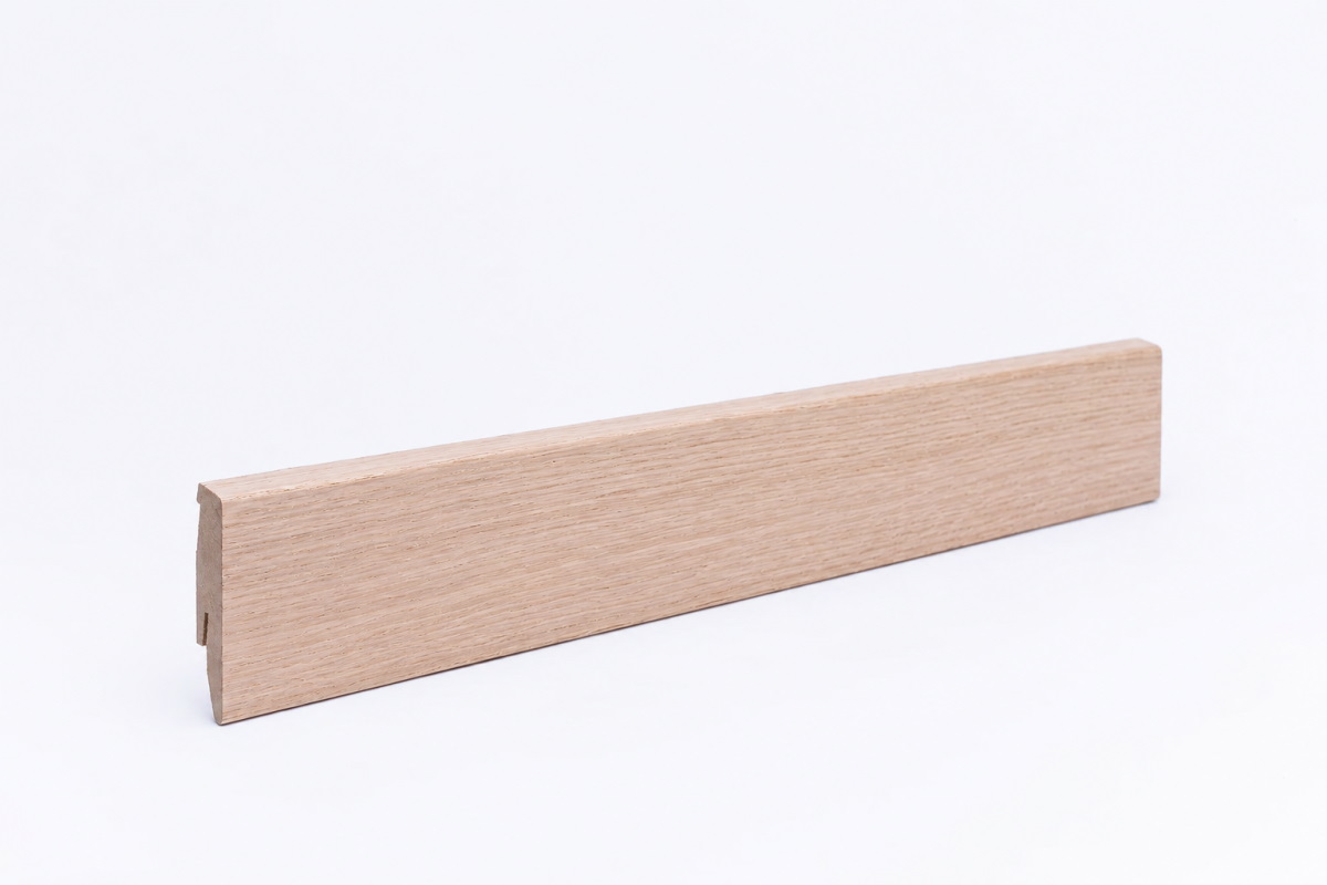 Furnier Sockelleiste 60 mm Eiche unbehandelt - Echtholzfurnier