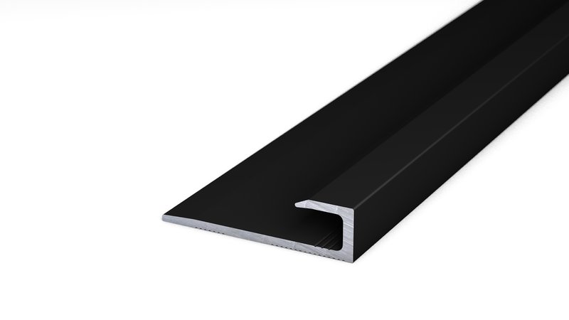Alu-Abschlussprofil Nr. 143, 27 x 7,4 mm - Schwarz 270 cm Alu-Abschlussprofil Nr. 143, 27 x 7,4 mm - Schwarz 270 cm