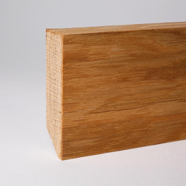Vierkant Massivholz-Sockelleiste 40mm - Eiche geölt