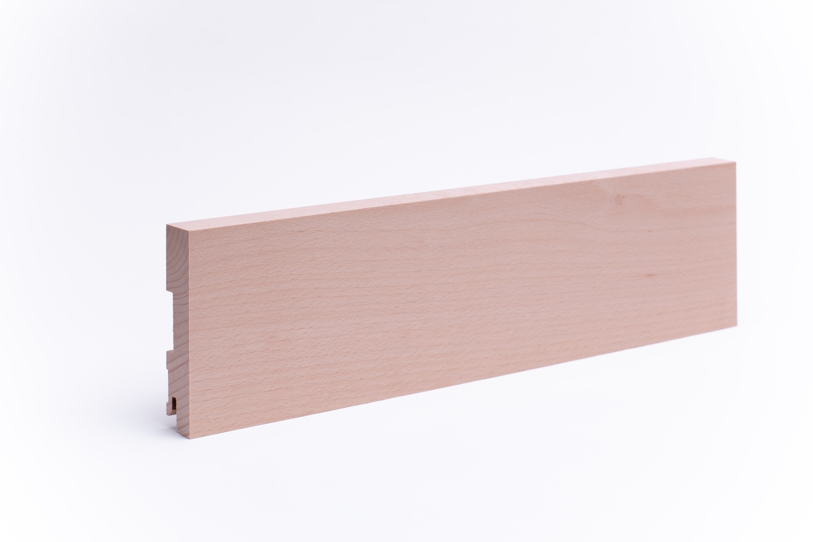 Vierkant Massivholz-Sockelleiste 100mm - Buche gelackt