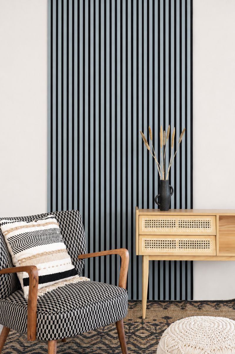 Acoustic+ Akustikpaneel Nordic 3000 x 400 mm - Akustikfilz Schwarz