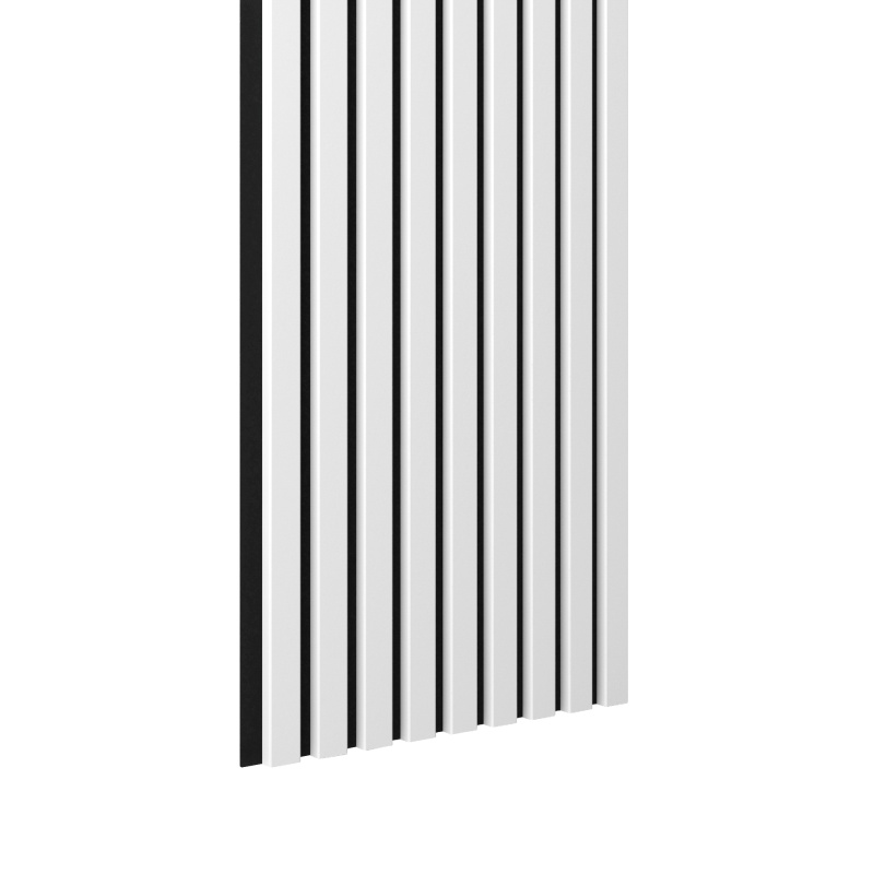 Acoustic+ Akustikpaneel Weiß 3000 x 400 mm - Akustikfilz Schwarz