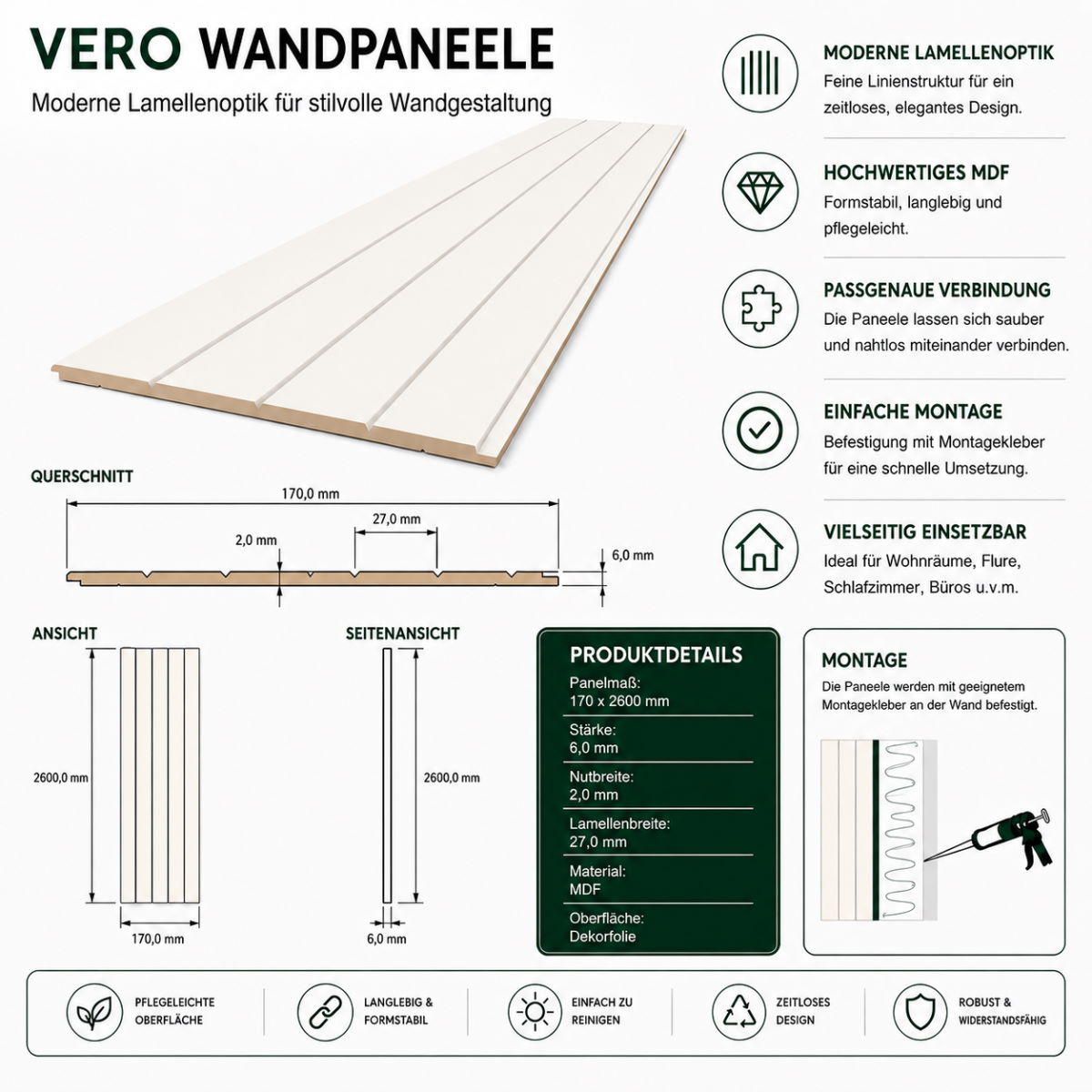 Muster | VERO Wandpaneel - Eiche Natur