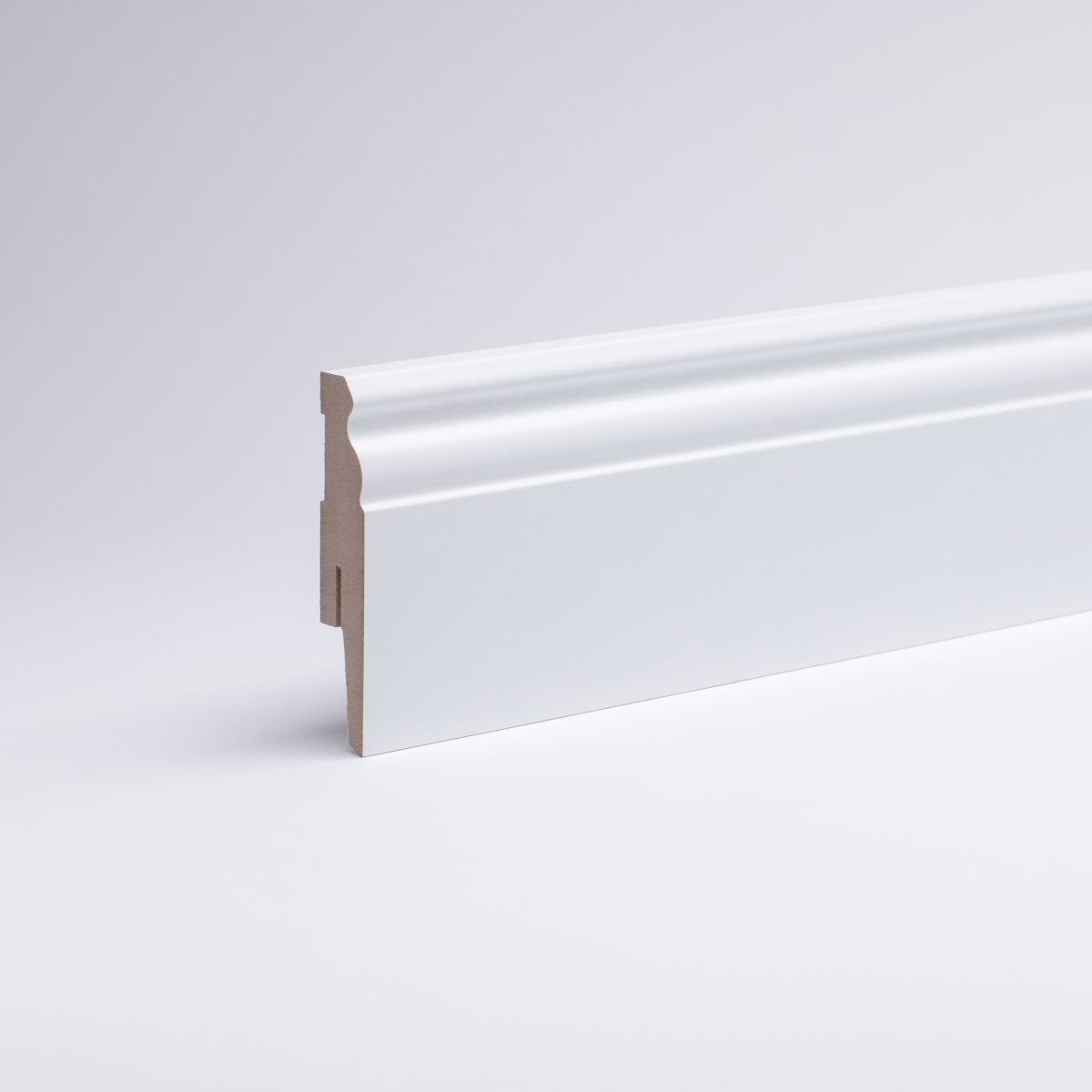 Sockelleiste Berliner Profil 80 mm MDF - Weiß Sockelleiste Berliner Profil 80 mm MDF - Weiß