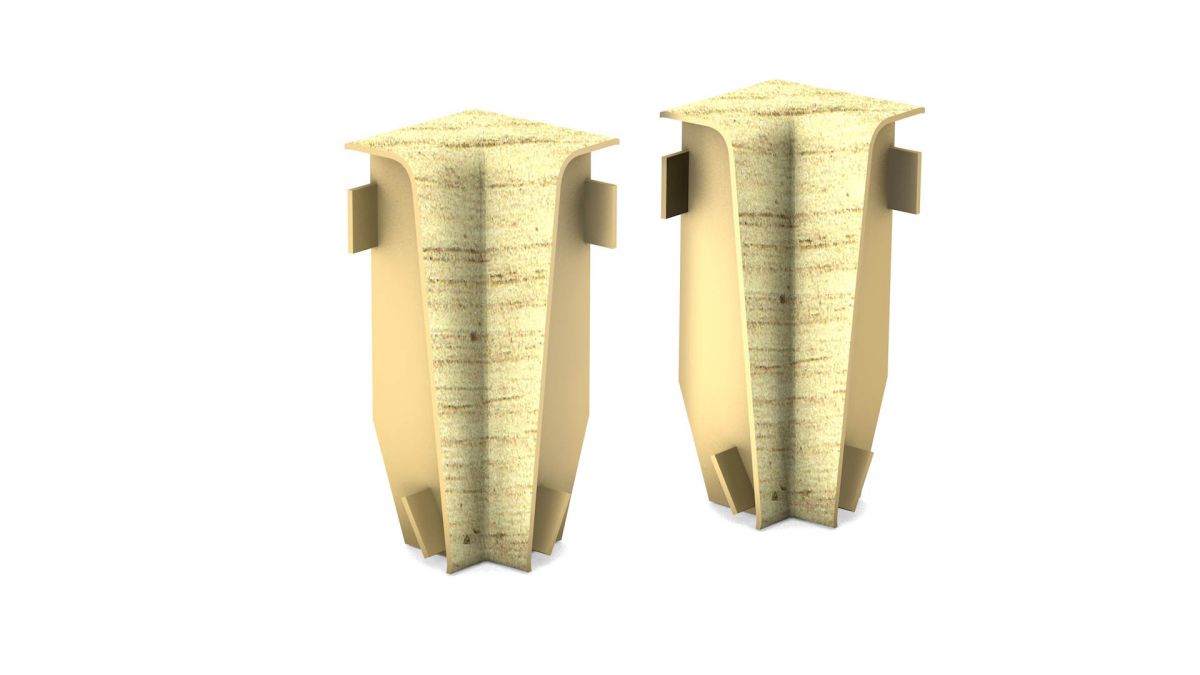 Prinz Innenecken für MDF-Sockeleiste 18 x 58 mm Nr. 809. - Schneekiefer