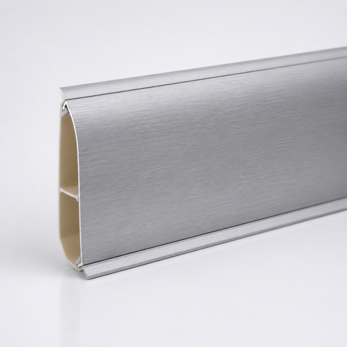 Metallsockelleiste Aluminium gebürstet mit Dichtlippe