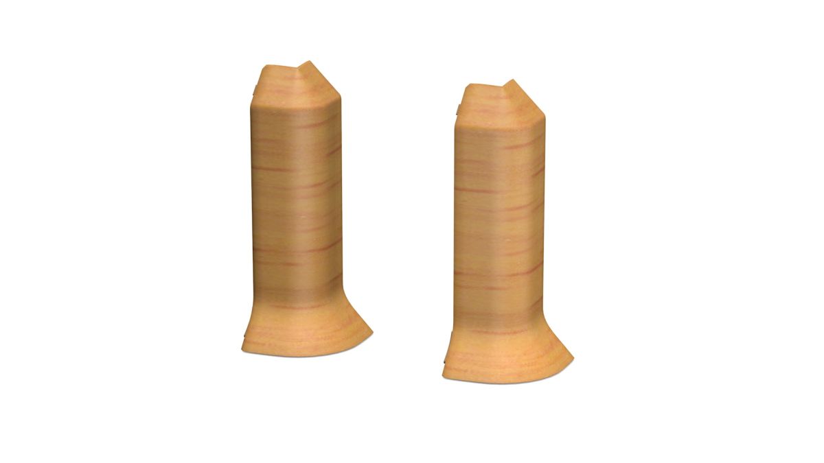 Prinz Außenecken - Kunststoff. Für Hartschaum-Sockelleiste 60 mm. - Nr. 811 - Buche