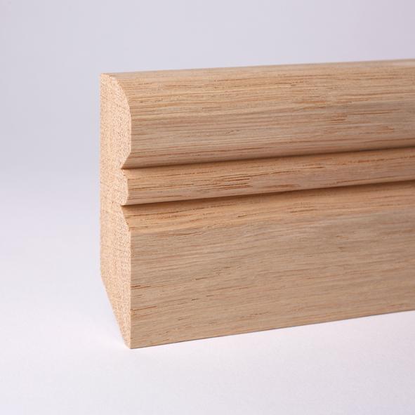 Alt-Reno Profil-Sockelleiste Massivholz 80mm - Eiche roh