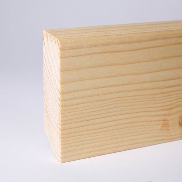 Massivholz-Sockelleiste 60mm abgeschrägt - Kiefer geölt