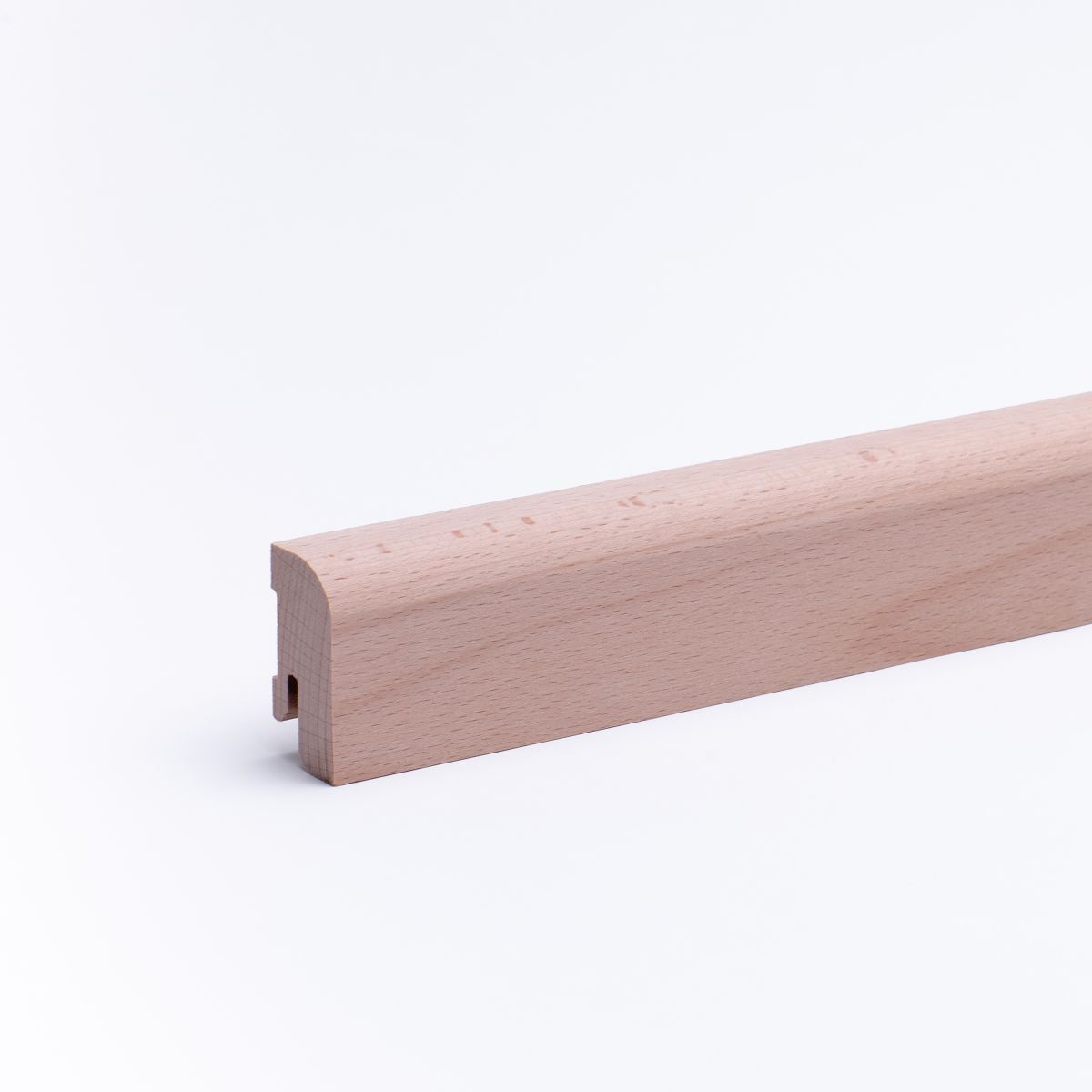 Massivholz-Sockelleiste 40mm abgerundet - Buche roh Massivholz-Sockelleiste 40mm abgerundet - Buche roh