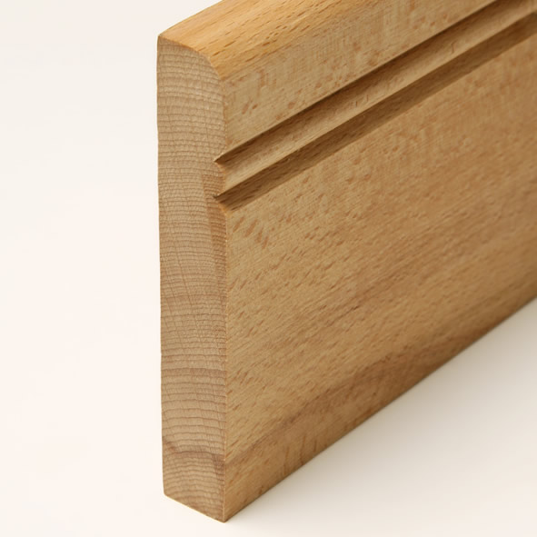 Alt-Reno Profil-Sockelleiste Massivholz 100mm - Eiche roh
