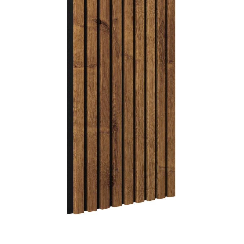 Akustikpaneel 3000 x 400 mm Eiche rustikal - Akustikfilz Schwarz - Wandverkleidung Akustikpaneel 3000 x 400 mm Eiche rustikal - Akustikfilz Schwarz - Wandverkleidung
