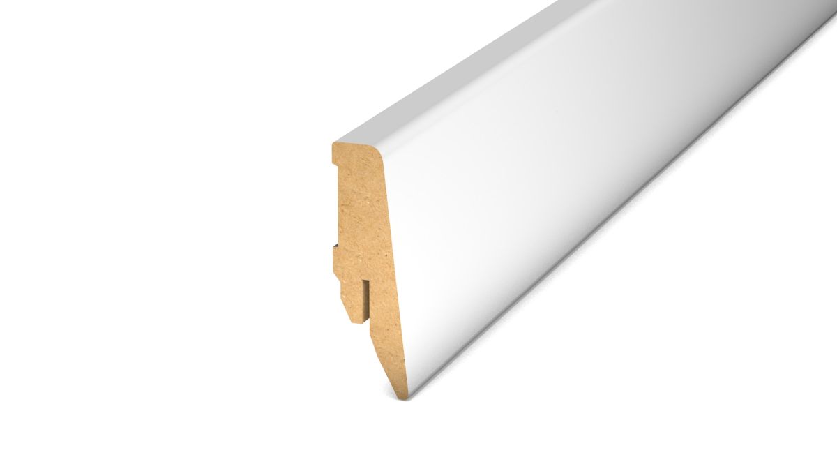 Prinz MDF-Sockelleiste 18 x 58 mm - Nr. 809 - Grundierfolie Weiß - 250 cm