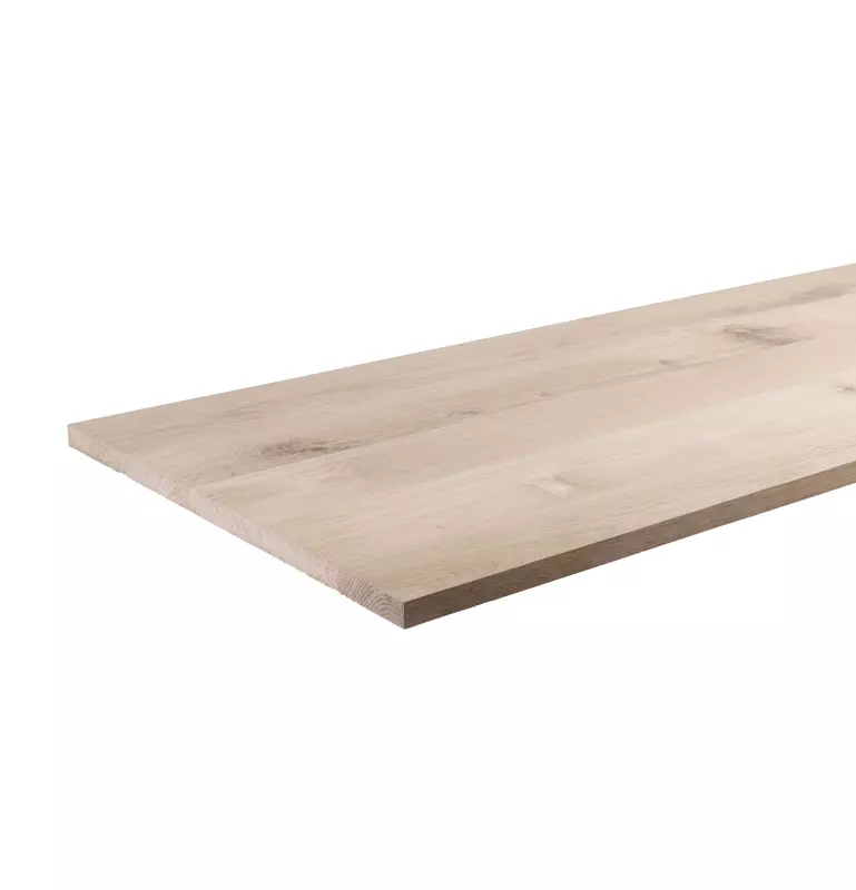 Massivholzplatte 18 mm Arbeitsplatte Tischplatte Eiche natur - durchgehende Lamellen