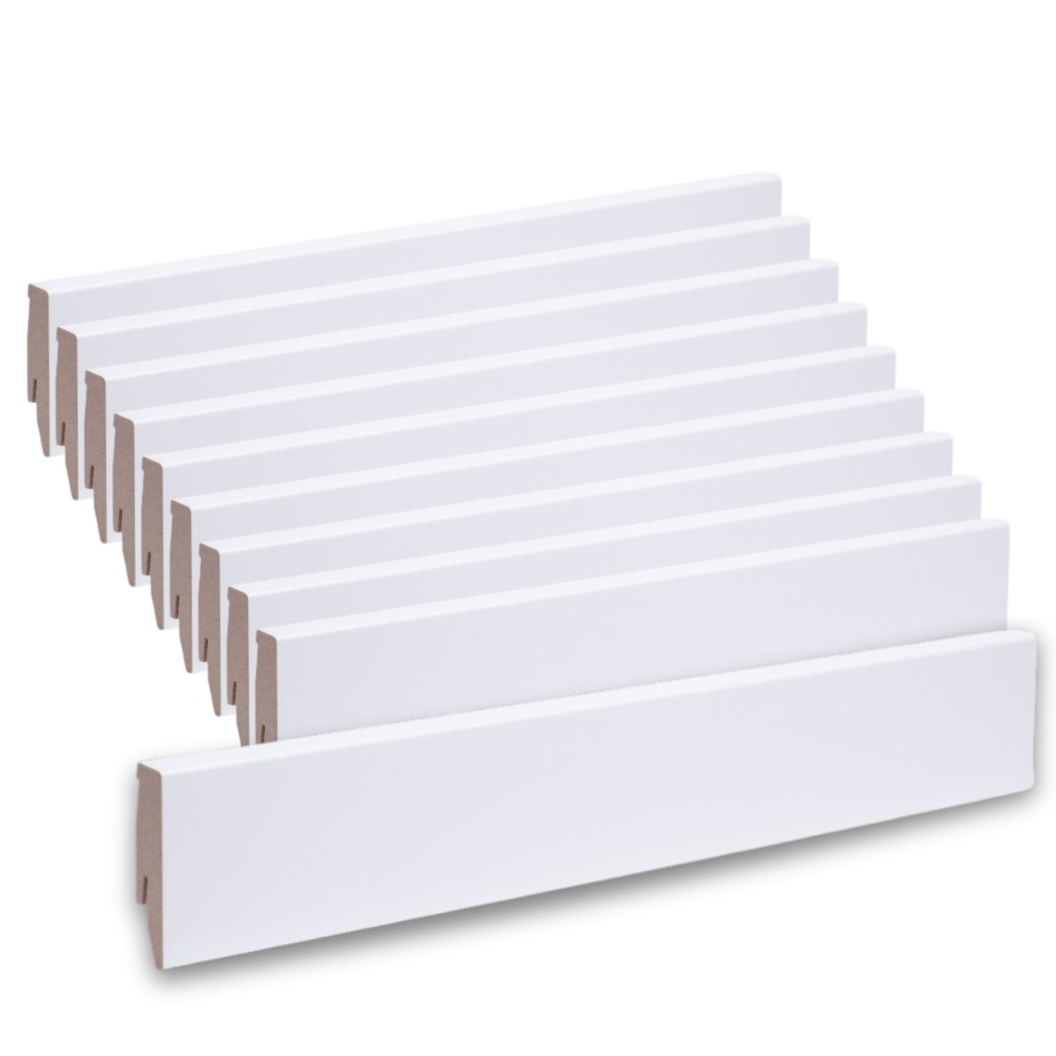 Leiste24 All inclusive Paket 52 m Sockelleisten 60 mm weiß