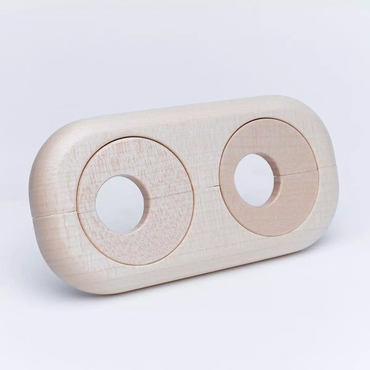 Echtholz-Doppelheizkörperrosette Ahorn für 19 mm Lochdurchmesser