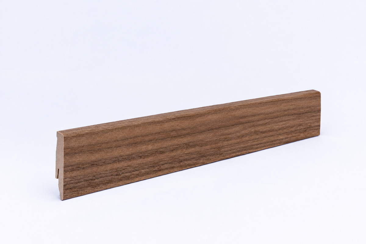 Furnier Sockelleiste 60 mm Nussbaum unbehandelt - Echtholzfurnier