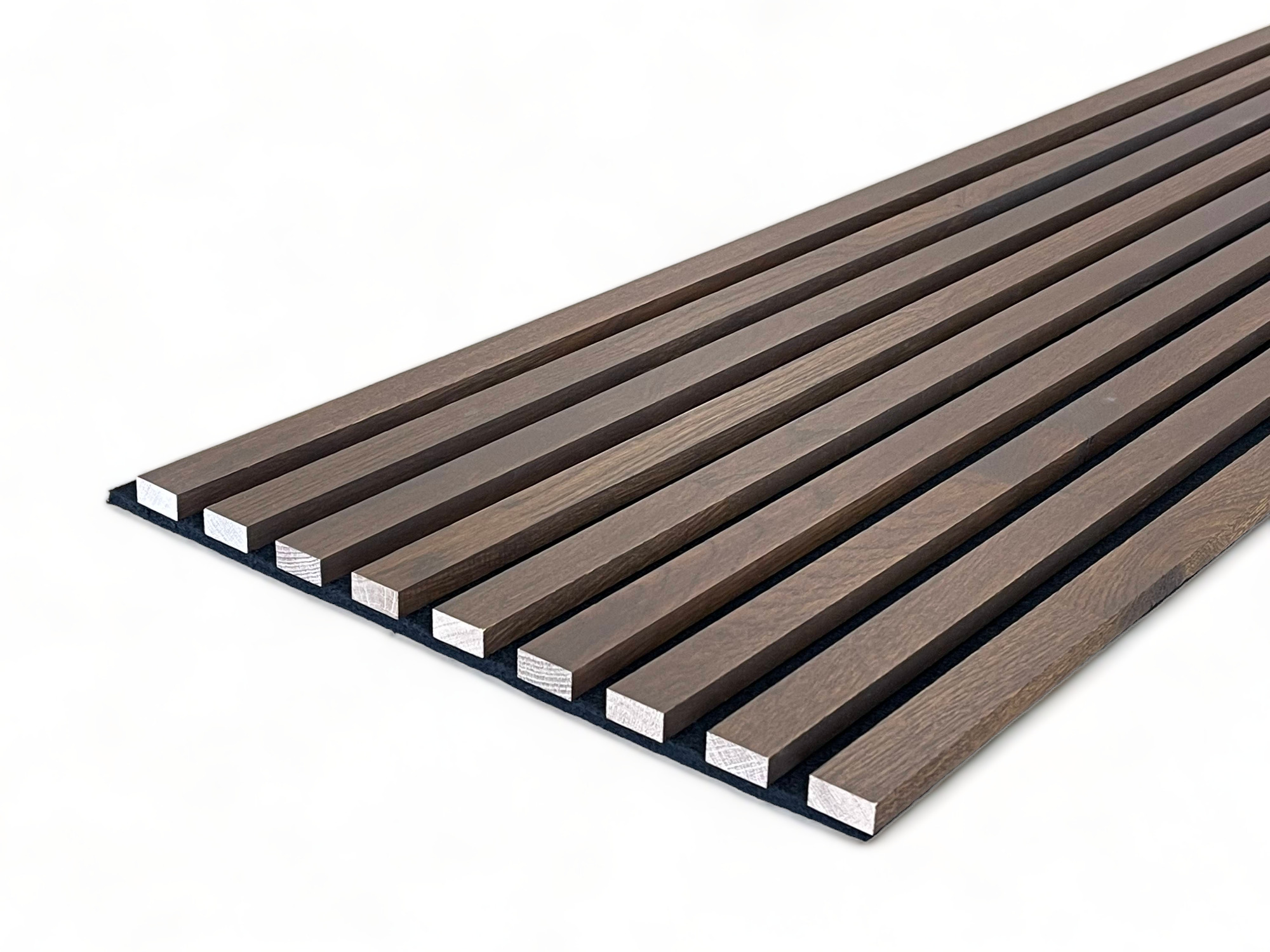 Muster für Massivholz Akustikpaneele Eiche natur - Choc Brown Muster für Massivholz Akustikpaneele Eiche natur - Choc Brown