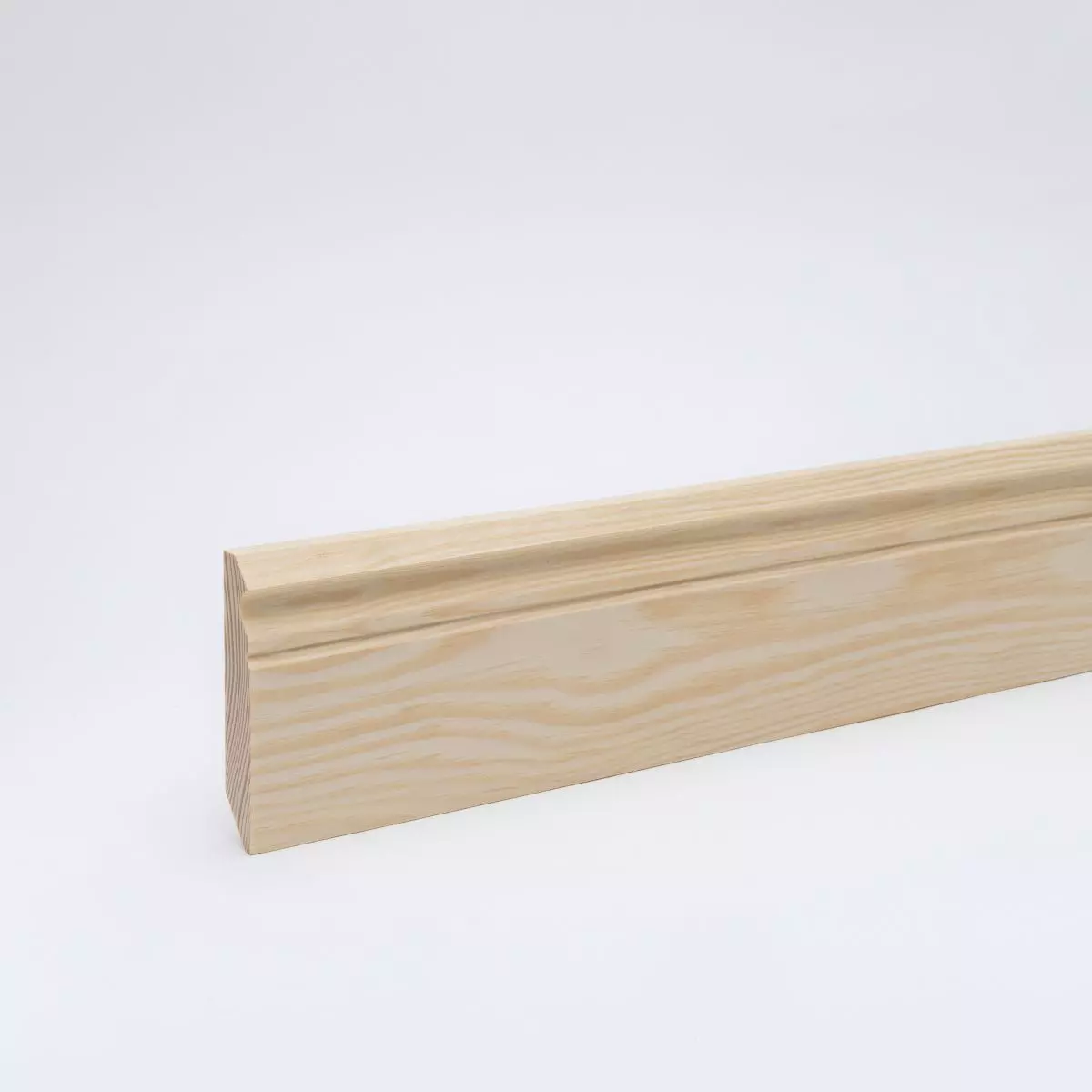 Massivholz-Sockelleiste Berliner Profil 90mm - Kiefer roh