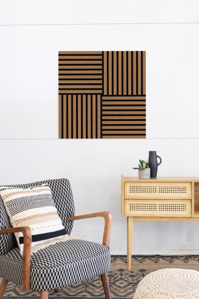 Premium Akustikpaneel 400 x 400 mm Kork fein - Akustikfilz Schwarz - Wandverkleidung Premium Akustikpaneel 400 x 400 mm Kork fein - Akustikfilz Schwarz - Wandverkleidung