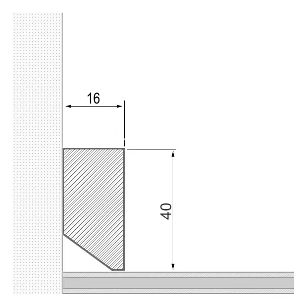Massivholz-Sockelleiste 40x16mm Vierkant - Eiche geölt