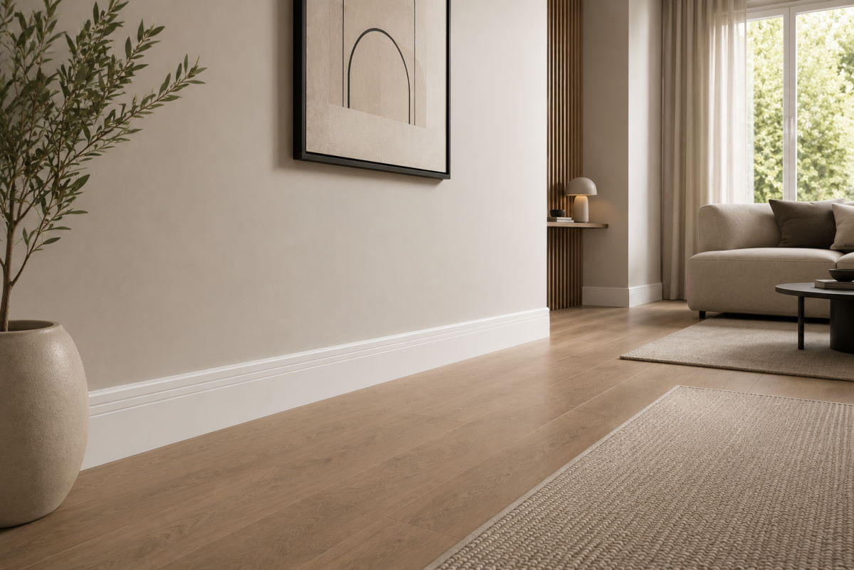 Sockelleiste Cottbusser Profil 120 mm MDF - Weiß