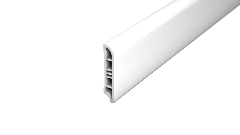 Prinz Cellpro 60  Sockelleiste mit Kammern, PVC - Nr. 813 - Weiß -  240 cm