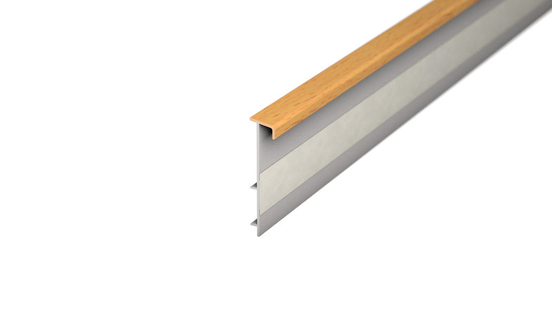 Prinz Teppich-Einklebeleiste mit Steg - Kunststoff. - Nr. 810 - Buche -  250 cm