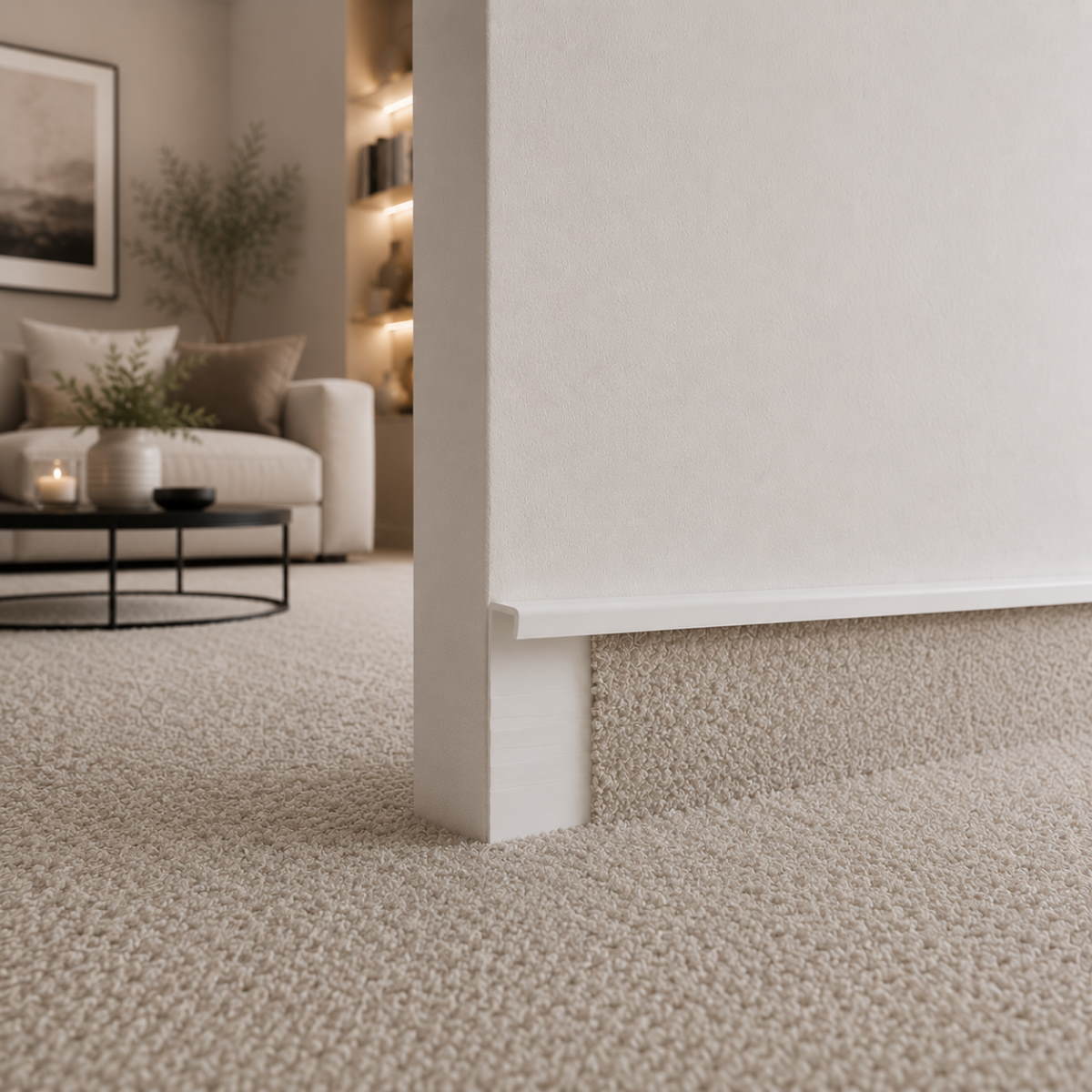 Einklebeleiste Teppichleiste Weiß ohne Steg 55 x 2500 mm