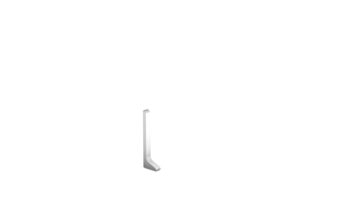 Endstück links für Aluminium-Sockelleiste für Klebemontage 40mm - Silber Endstück links für Aluminium-Sockelleiste für Klebemontage 40mm - Silber