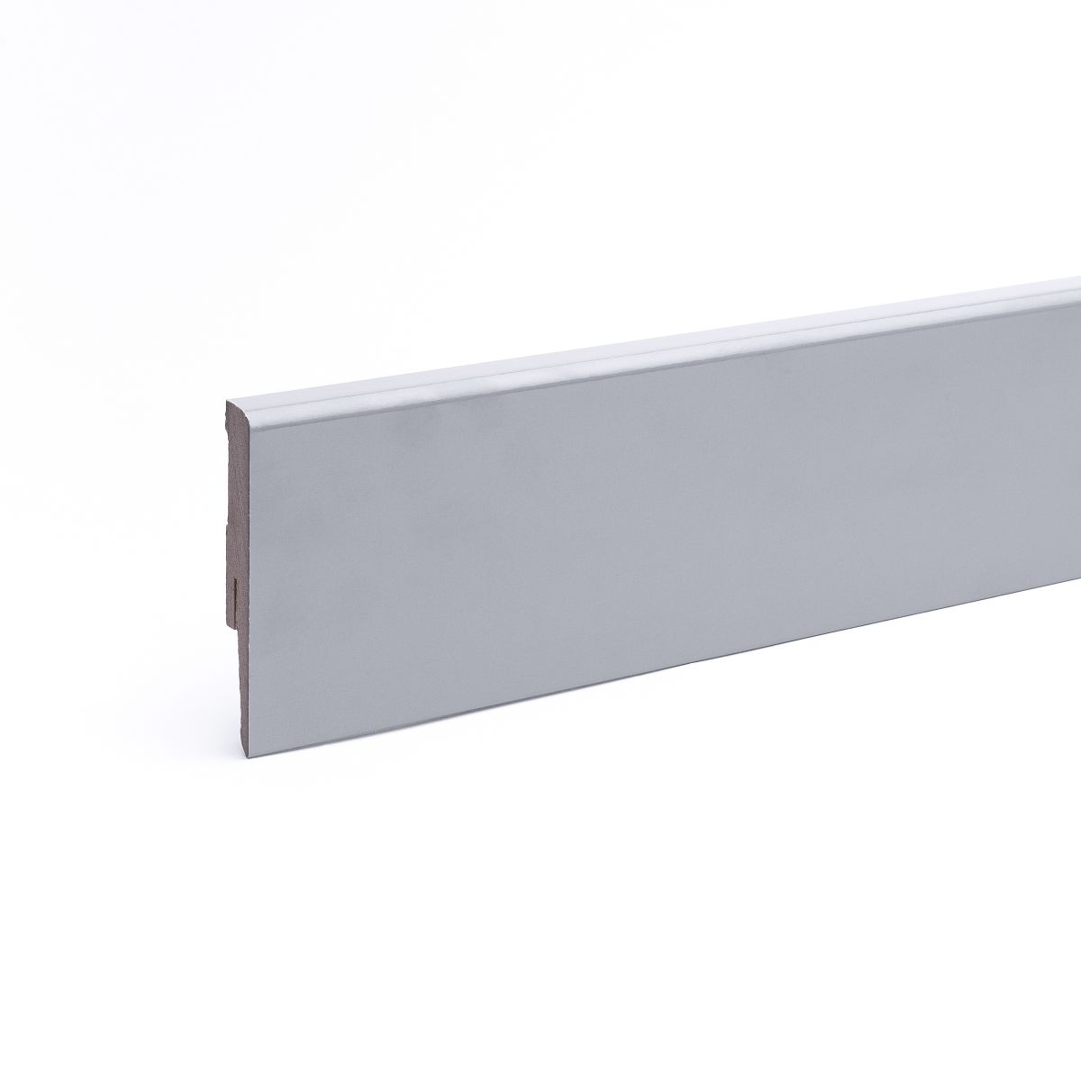 Sockelleiste Weimarer Profil 80 mm MDF - Grau hochglanz Sockelleiste Weimarer Profil 80 mm MDF - Grau hochglanz