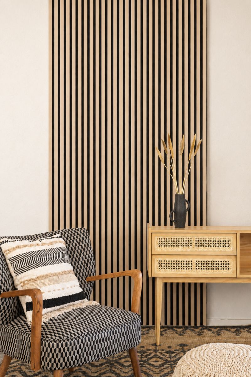 Acoustic+ Akustikpaneel Kaschmir 2600 x 400 mm - Akustikfilz Schwarz