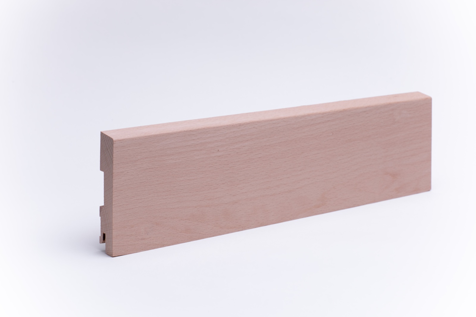 Massivholz Sockelleiste abgeschrägt 100mm - Buche roh