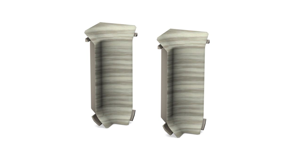 Prinz Innenecken - Kunststoff. Für Hartschaum-Sockelleiste 60 mm. - Nr. 811 - Eiche grau