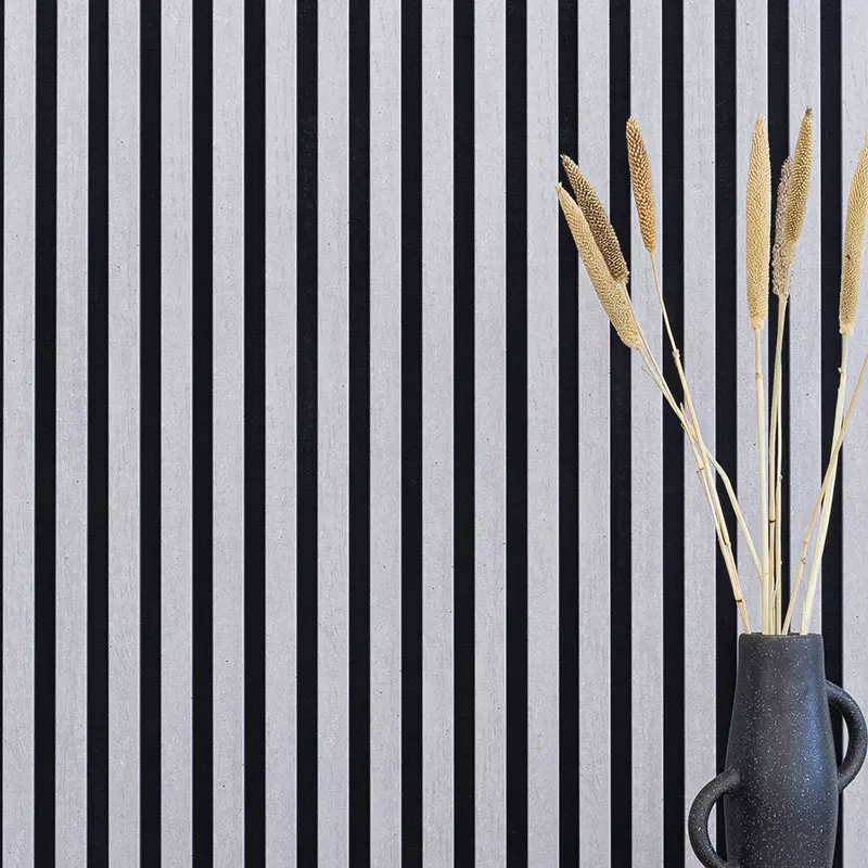 Muster - Beton - Akustikfilz Schwarz