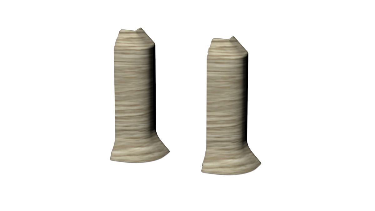 Prinz Außenecken - Kunststoff. Für Hartschaum-Sockelleiste 60 mm. - Nr. 811 - Eiche Barbate
