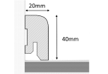 Massivholz-Sockelleiste abgerundet 40 mm - Esche gelackt